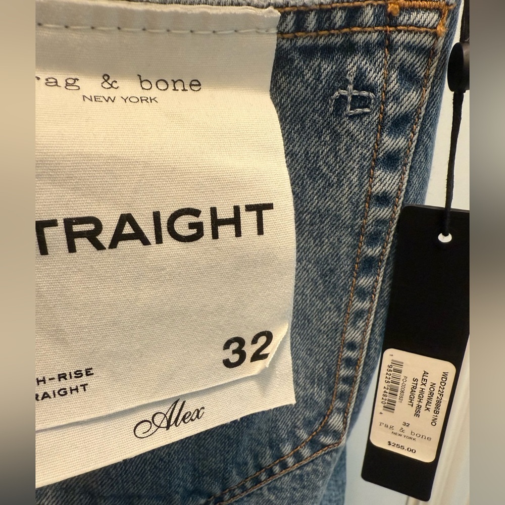 rag & bone High Rise Straight Jeans - Picture 3 of 5